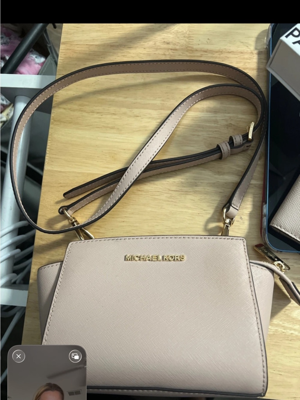 Michael Kors Pale Blush Saffiano Leather Crossbody